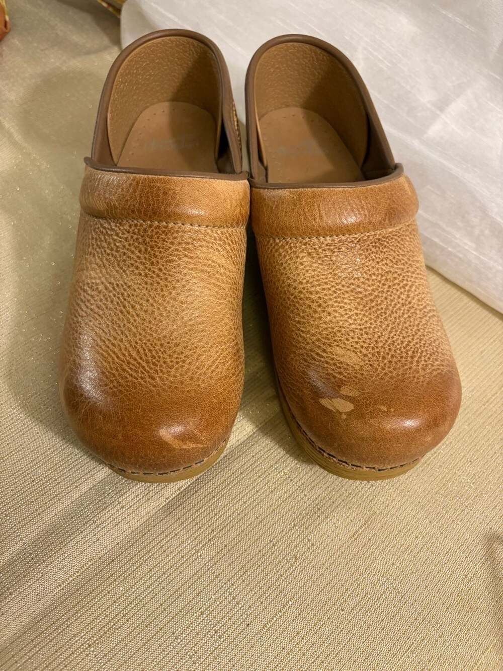 Dansko Professional Clogs in Honey Distressed Leather - Picture 3 of 10
